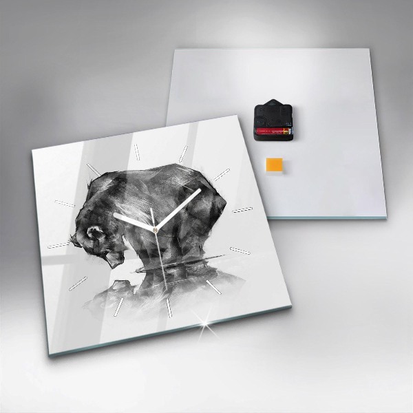 Štvorcové hodiny Kreslený medveď