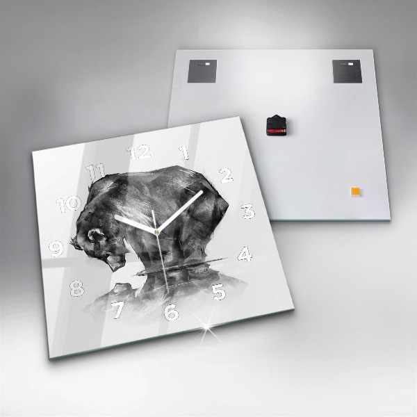 Štvorcové hodiny Kreslený medveď