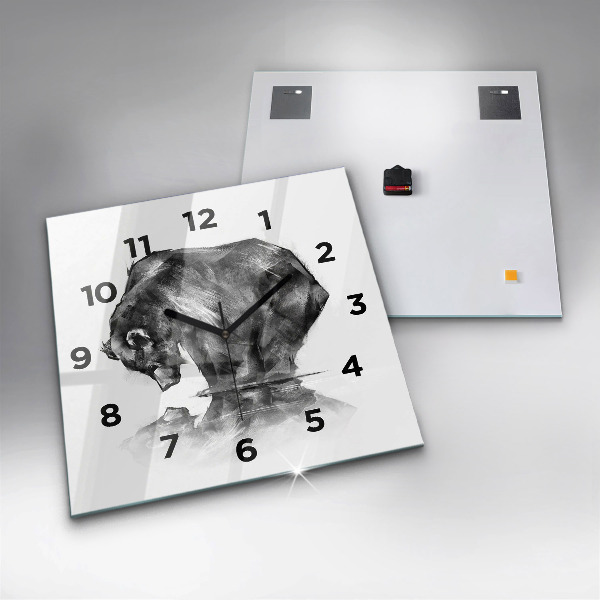 Štvorcové hodiny Kreslený medveď