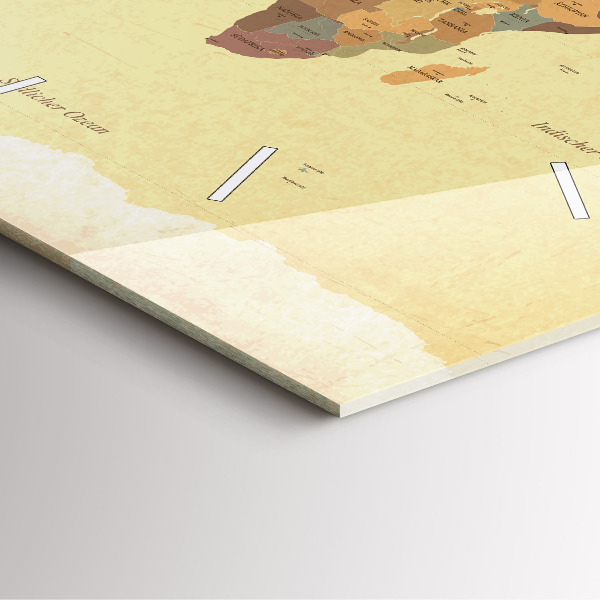 Štvorcové hodiny Mapa sveta vo vintage štýle