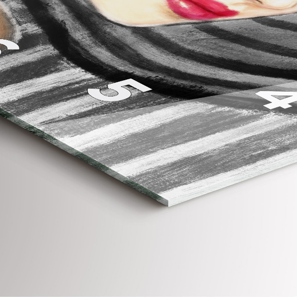 Štvorcové hodiny Žena v čiernej a bielej