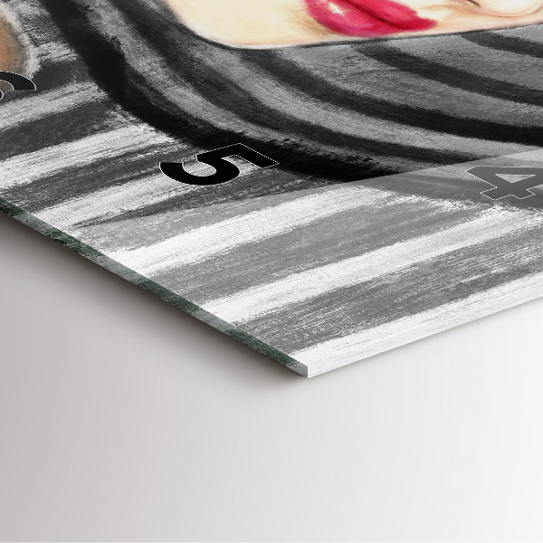 Štvorcové hodiny Žena v čiernej a bielej