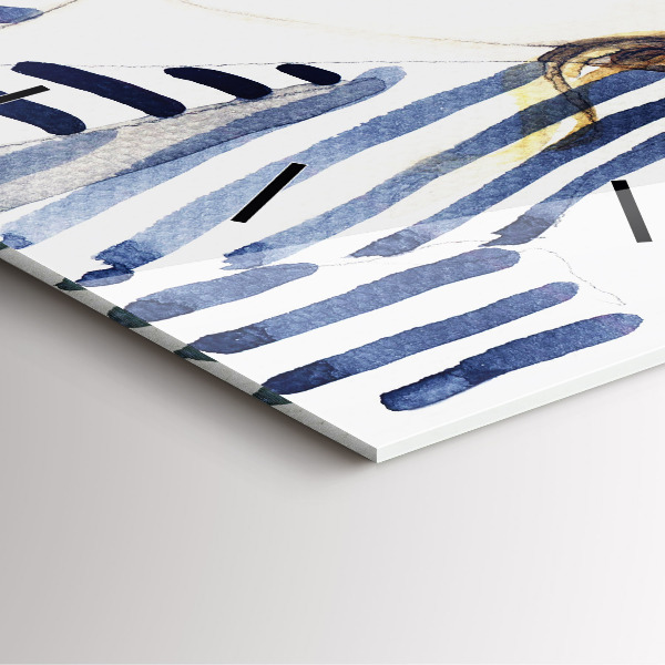 Štvorcové hodiny Tvár s okuliarmi a klobúkom