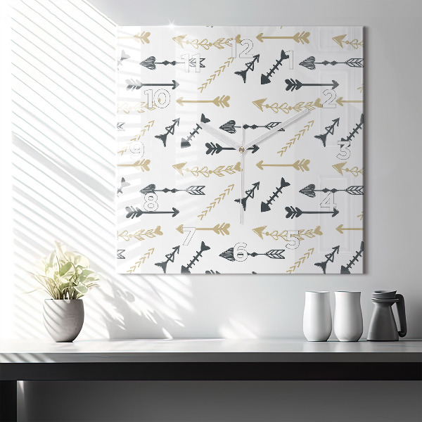 Štvorcové hodiny Geometrický bedrový vzor