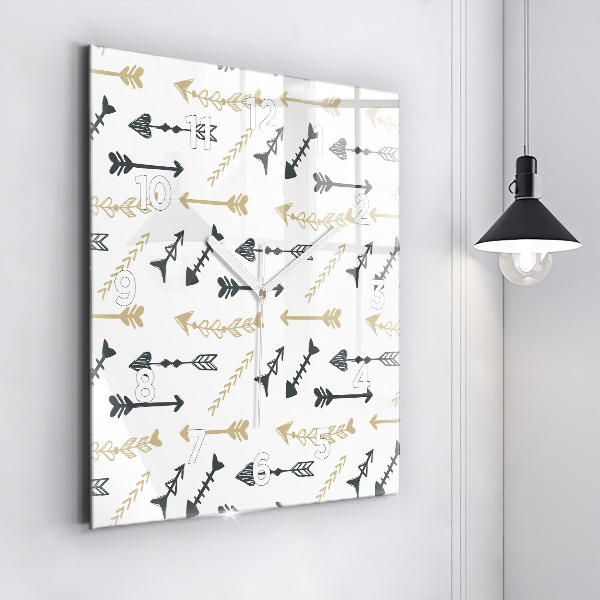 Štvorcové hodiny Geometrický bedrový vzor