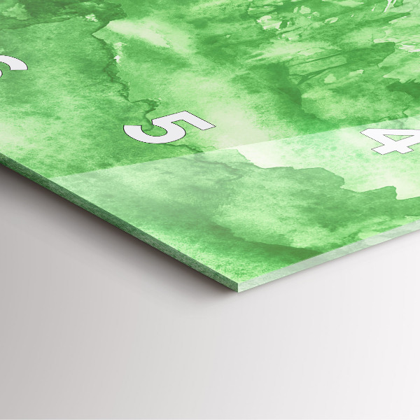 Štvorcové hodiny Zelená lesná maľba