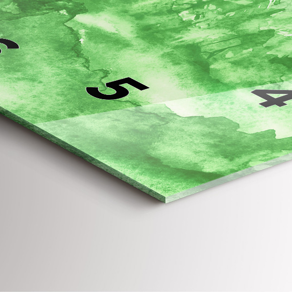 Štvorcové hodiny Zelená lesná maľba