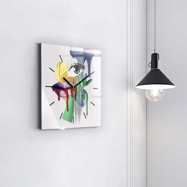 Štvorcové hodiny Surrealistická koláž