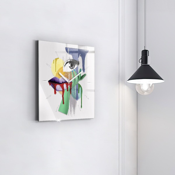 Štvorcové hodiny Surrealistická koláž