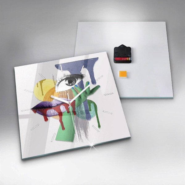 Štvorcové hodiny Surrealistická koláž