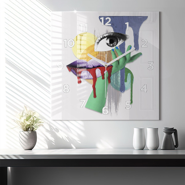 Štvorcové hodiny Surrealistická koláž