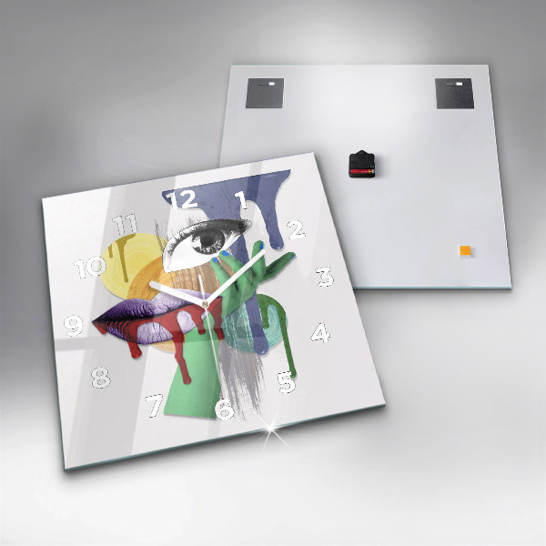 Štvorcové hodiny Surrealistická koláž