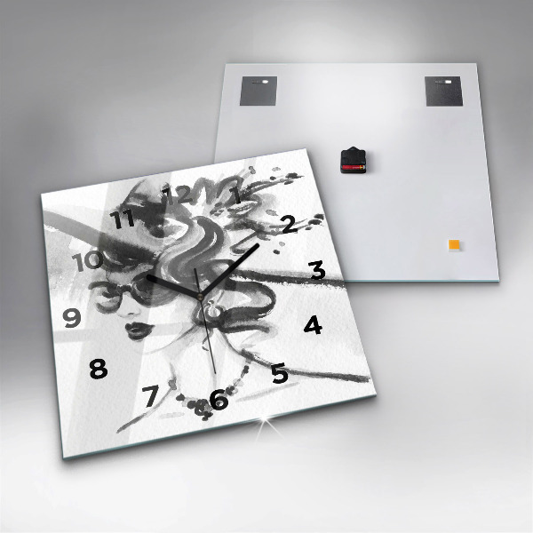 Štvorcové hodiny Módna žena