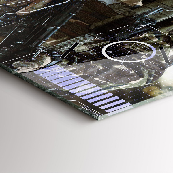 Štvorcové hodiny Vojak so zbraňou