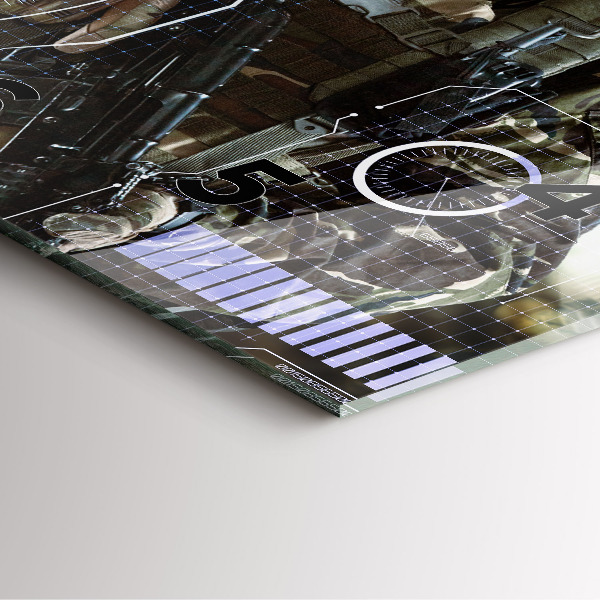 Štvorcové hodiny Vojak so zbraňou