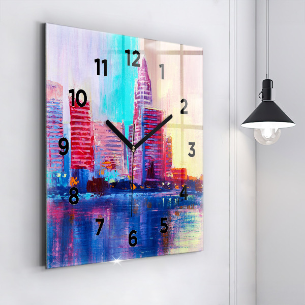 Štvorcové hodiny Abstrakcia mrakodrapov