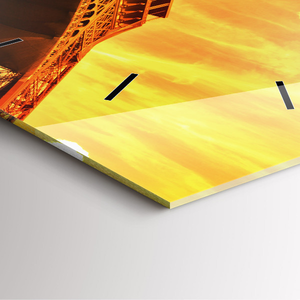 Štvorcové hodiny Eiffelova veža v Paríži