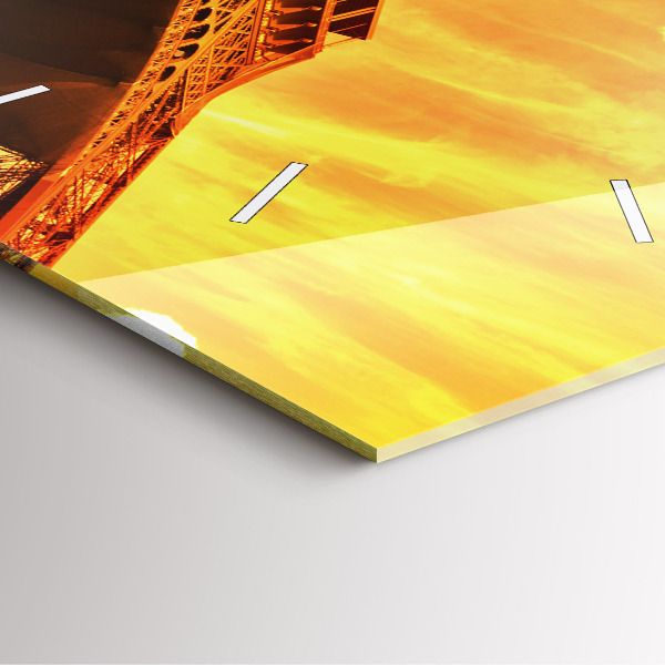 Štvorcové hodiny Eiffelova veža v Paríži