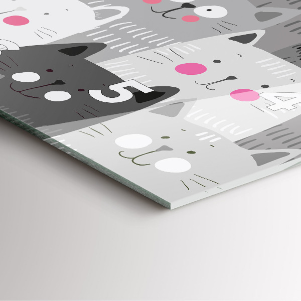 Štvorcové hodiny Bezšvový vzor s mačkami