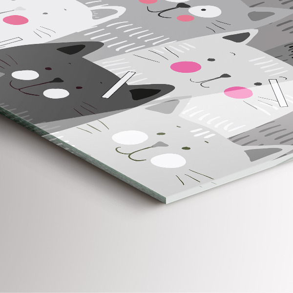 Štvorcové hodiny Bezšvový vzor s mačkami