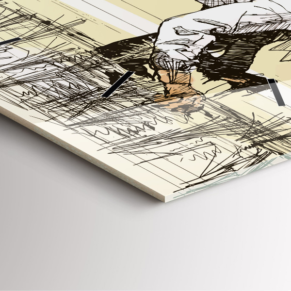 Štvorcové hodiny Žena zbiera ryžu