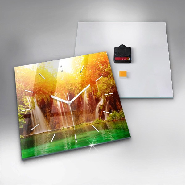 Štvorcové hodiny Pohľad na vodopád