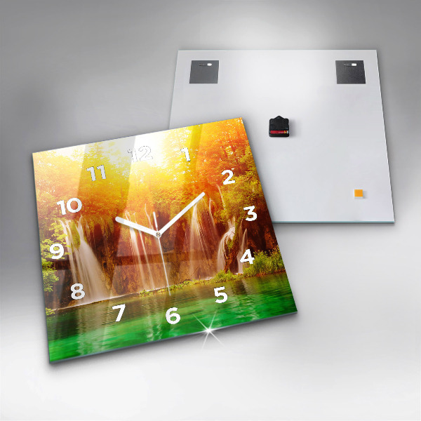 Štvorcové hodiny Pohľad na vodopád