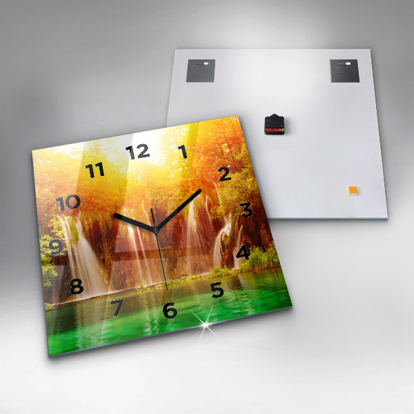 Štvorcové hodiny Pohľad na vodopád