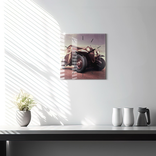 Štvorcové hodiny Auto v štýle vintage