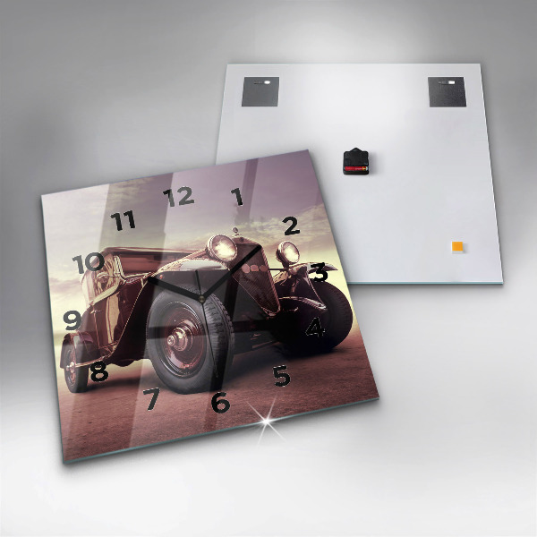 Štvorcové hodiny Auto v štýle vintage