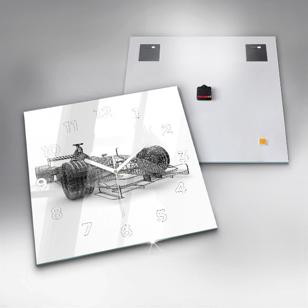Štvorcové hodiny Dizajn auta F1
