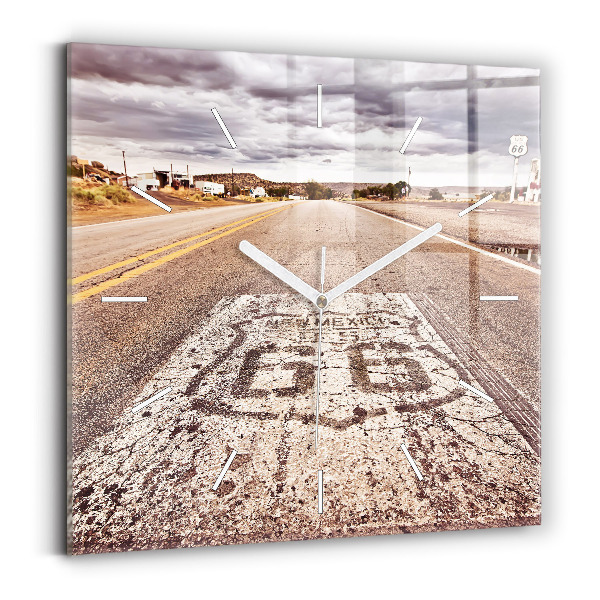 Štvorcové hodiny Route 66 USA