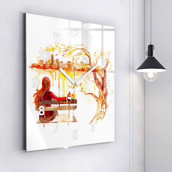 Štvorcové hodiny Jesenná Krajina