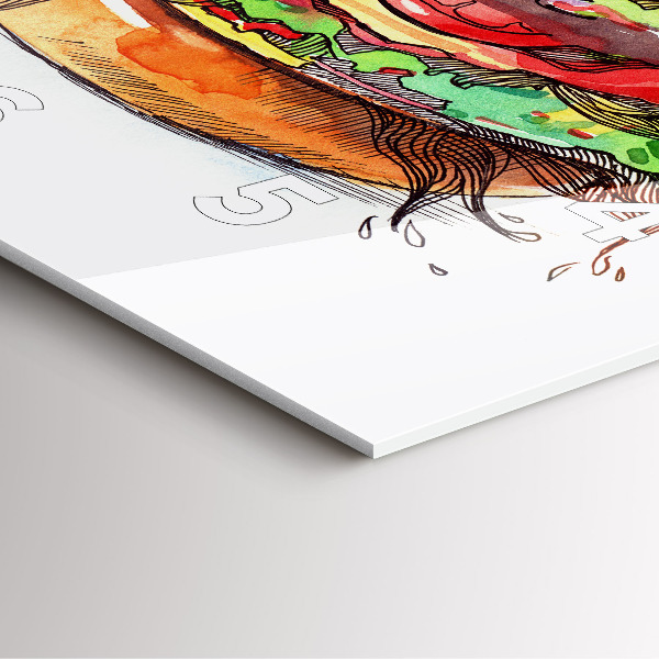 Štvorcové hodiny XXL syrový burger