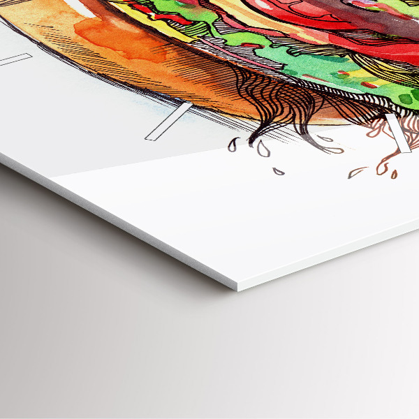 Štvorcové hodiny XXL syrový burger