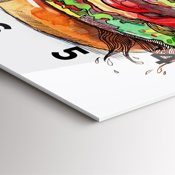 Štvorcové hodiny XXL syrový burger