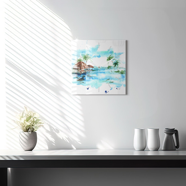 Štvorcové hodiny Obrázok pustého ostrova