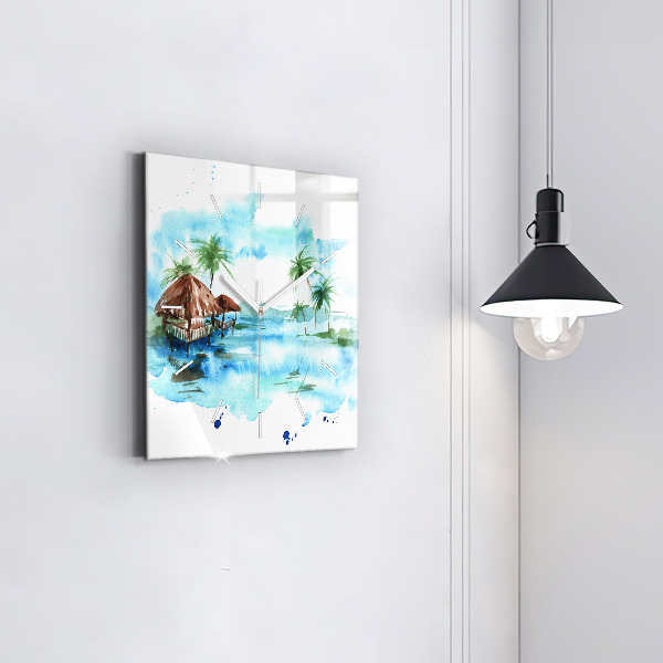 Štvorcové hodiny Obrázok pustého ostrova