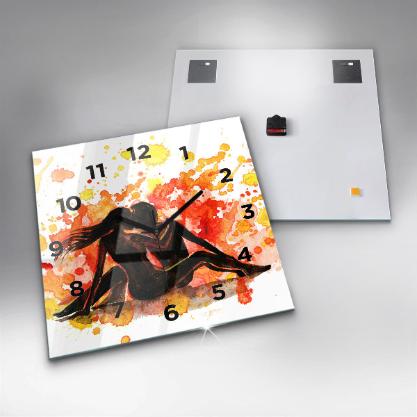 Štvorcové hodiny Láska a zamilovaný pár