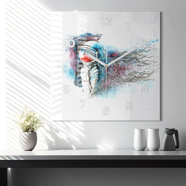 Štvorcové hodiny Abstrakcia astronautov