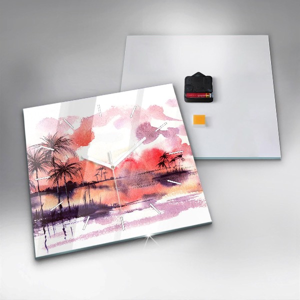 Štvorcové hodiny Tropická Krajina