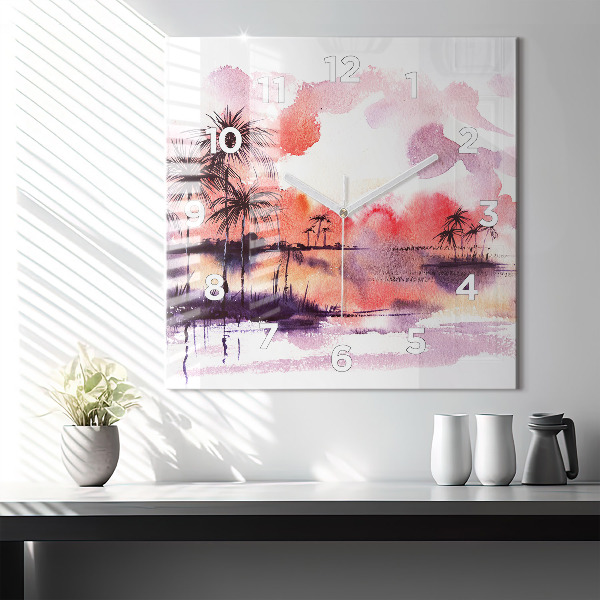 Štvorcové hodiny Tropická Krajina