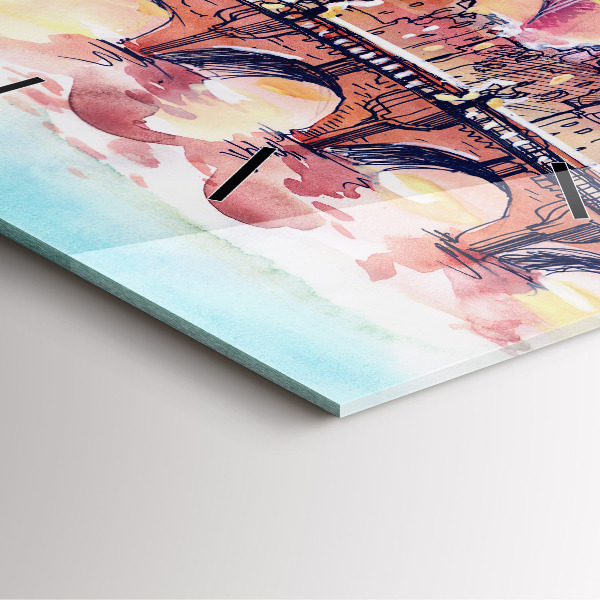 Štvorcové hodiny Maľovaná krajina Paríža