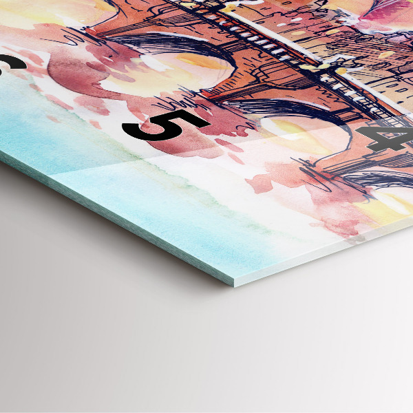 Štvorcové hodiny Maľovaná krajina Paríža