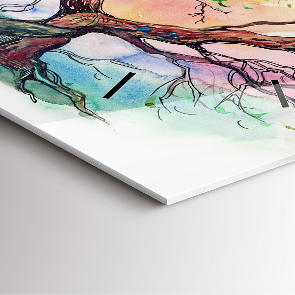 Štvorcové hodiny Srdce prírodného stromu