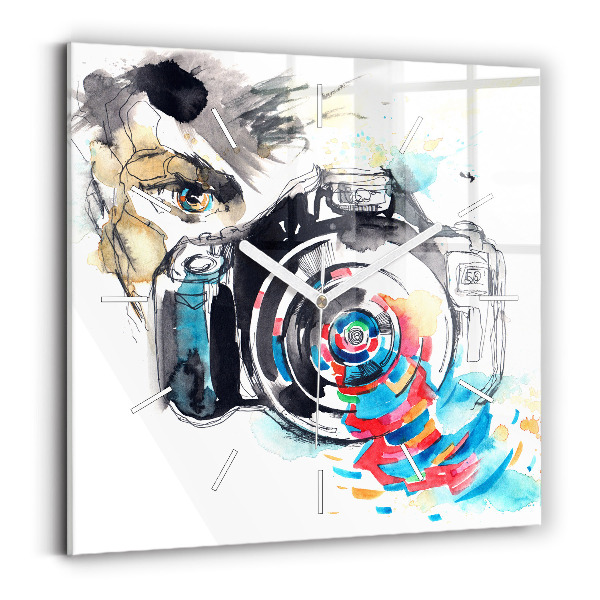 Štvorcové hodiny Žena fotografka