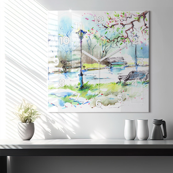 Štvorcové hodiny Malebná jar