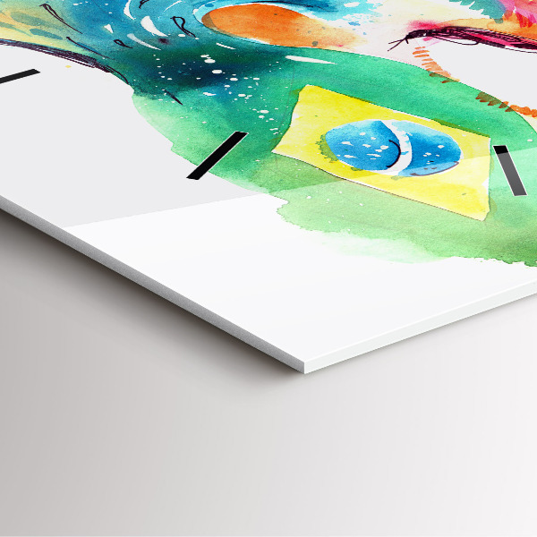 Štvorcové hodiny Kultúra - brazílska vlajka