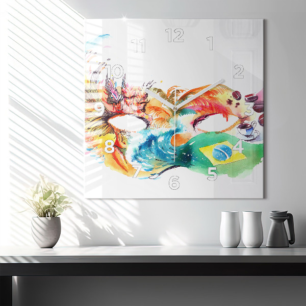 Štvorcové hodiny Kultúra - brazílska vlajka