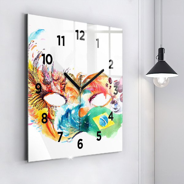 Štvorcové hodiny Kultúra - brazílska vlajka